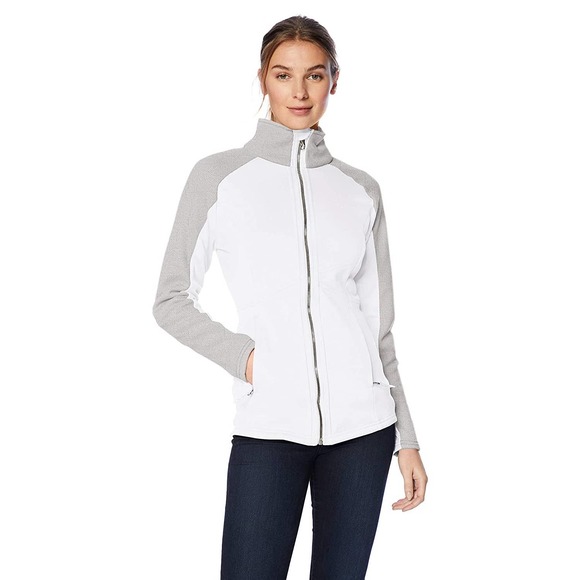 Spyder Jackets & Blazers - SPYDER Bandita Full Zip Stryke Jacket White Gray Full Zip Fleece Lined Women's M